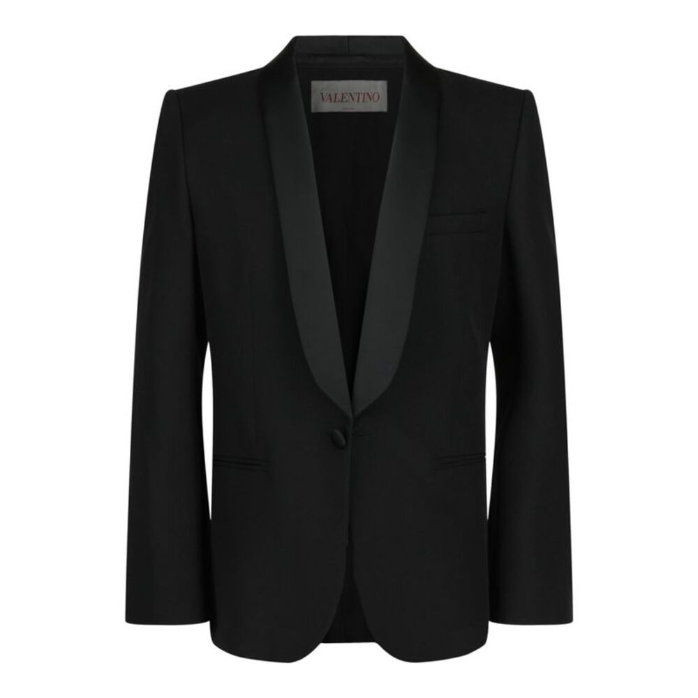 Valentino VLogo Contrast Trim Double-Breasted Blazer Multi Mens